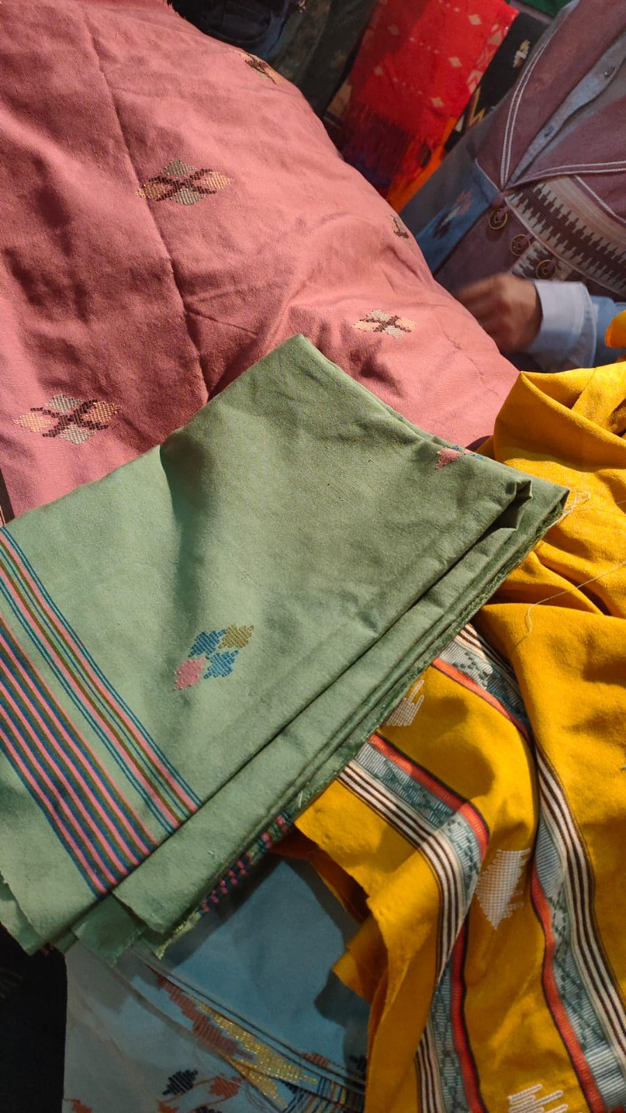 Colourful Indonesian woven heritage textiles photographed at KKI